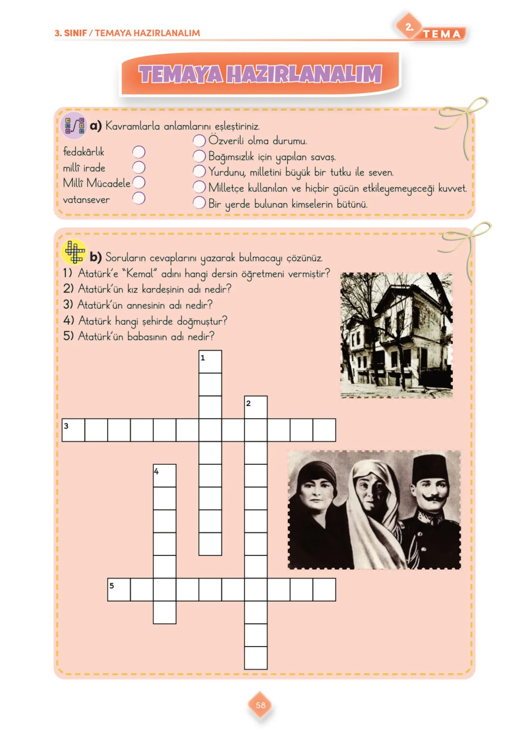 3. Sınıf Türkçe Ders Kitabı Cevapları Meb Yayınları 1. Kitap Sayfa 58