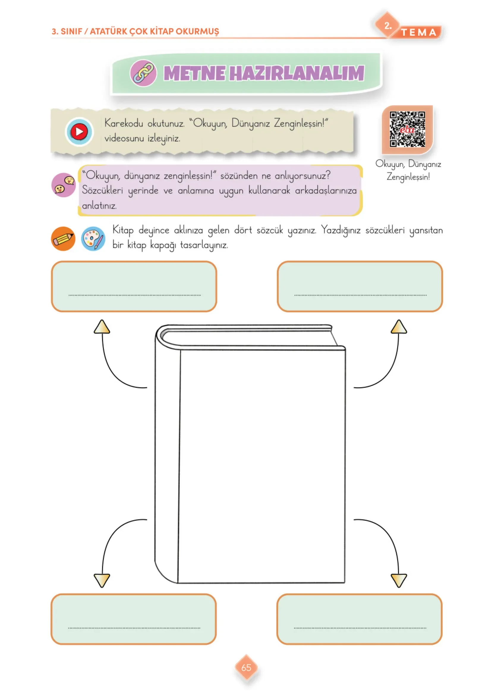 3. Sınıf Türkçe Ders Kitabı Cevapları Meb Yayınları 1. Kitap Sayfa 65