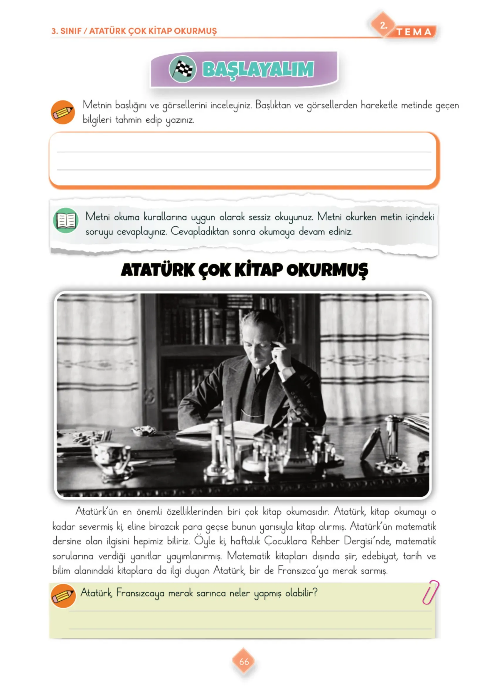 3. Sınıf Türkçe Ders Kitabı Cevapları Meb Yayınları 1. Kitap Sayfa 66