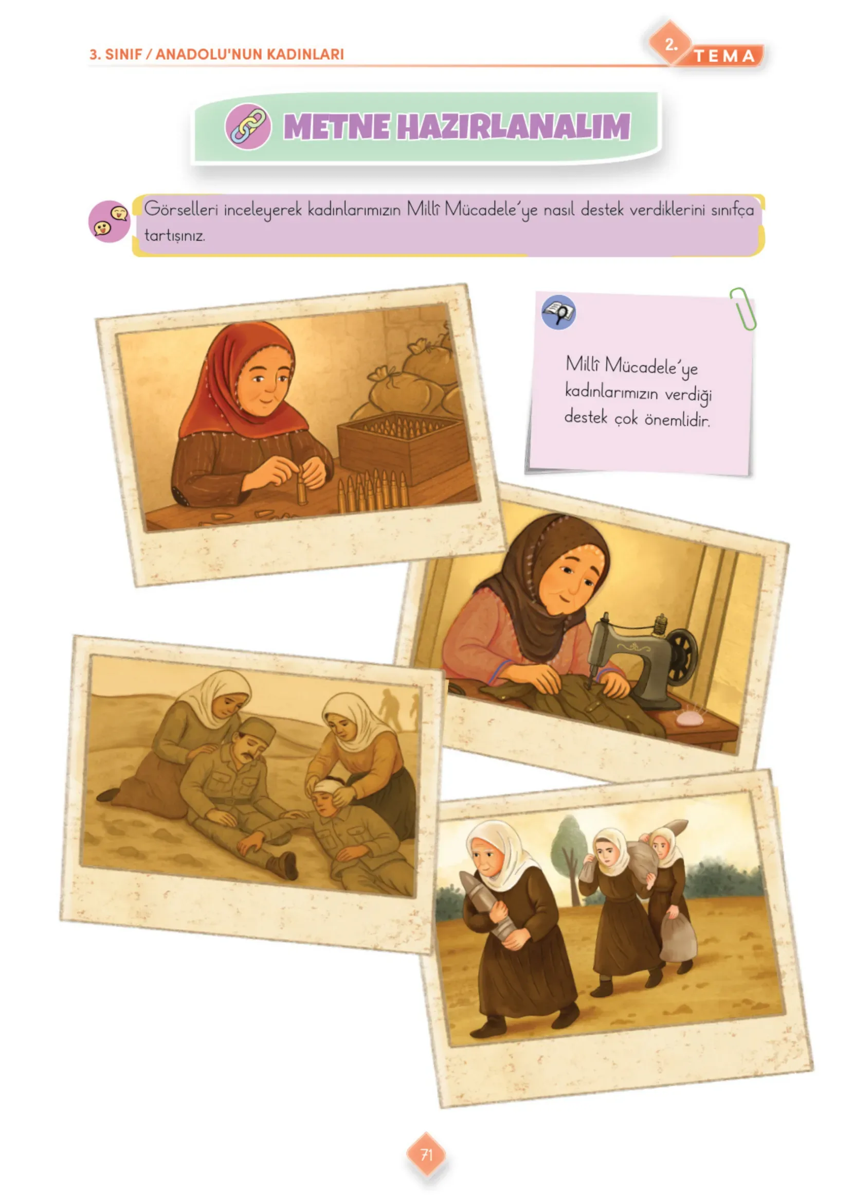 3. Sınıf Türkçe Ders Kitabı Cevapları Meb Yayınları 1. Kitap Sayfa 71