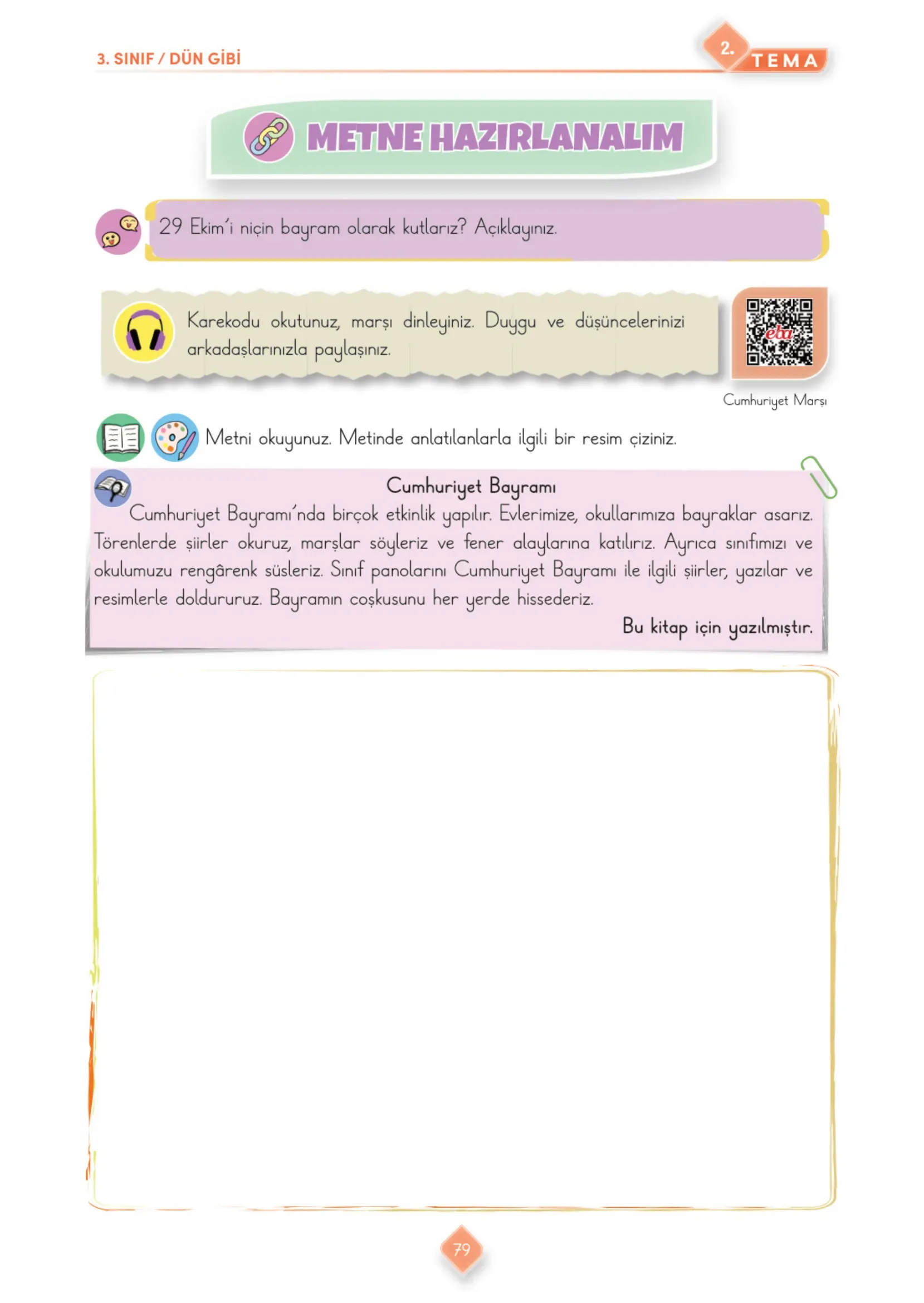3. Sınıf Türkçe Ders Kitabı Cevapları Meb Yayınları 1. Kitap Sayfa 79