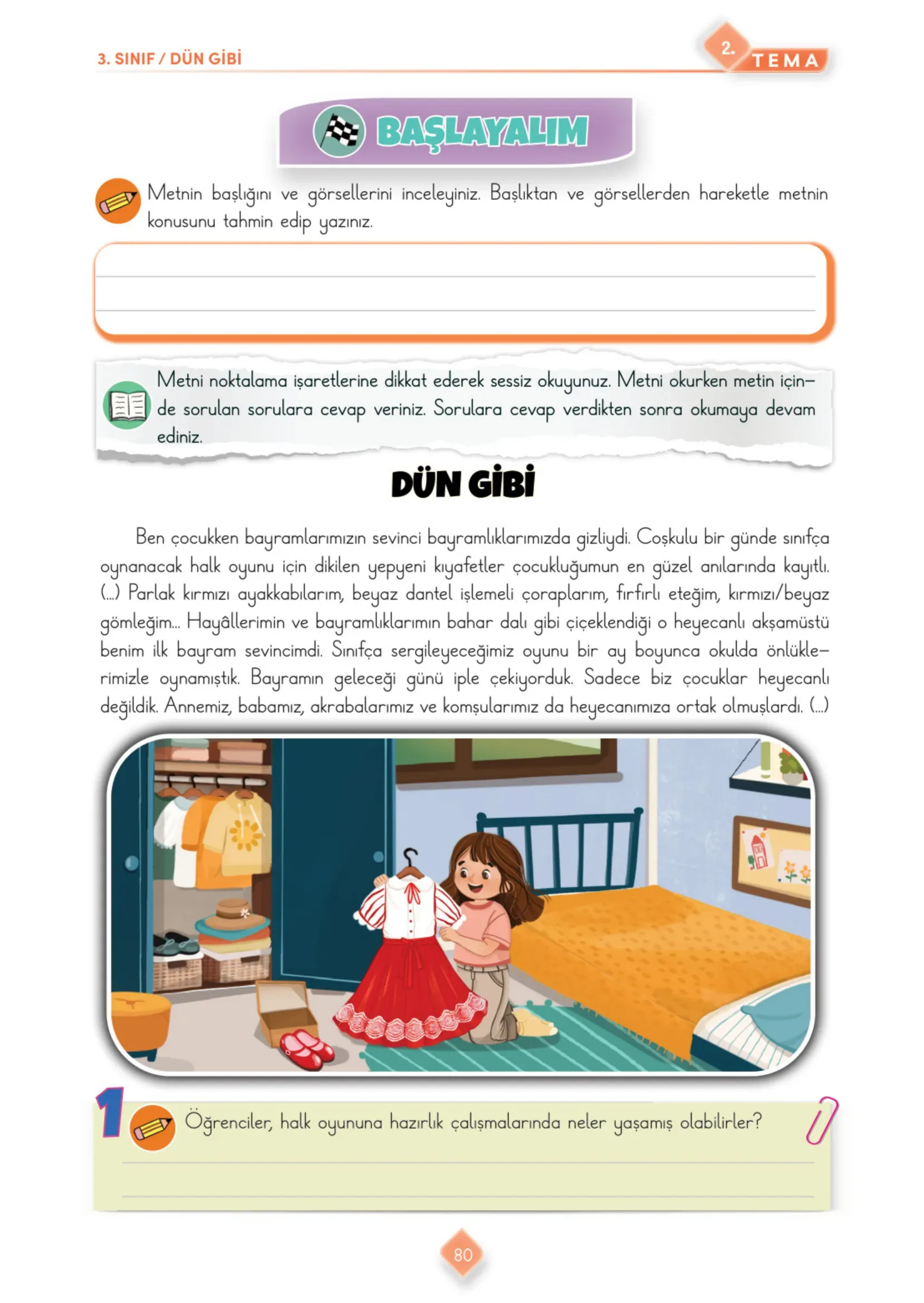 3. Sınıf Türkçe Ders Kitabı Cevapları Meb Yayınları 1. Kitap Sayfa 80