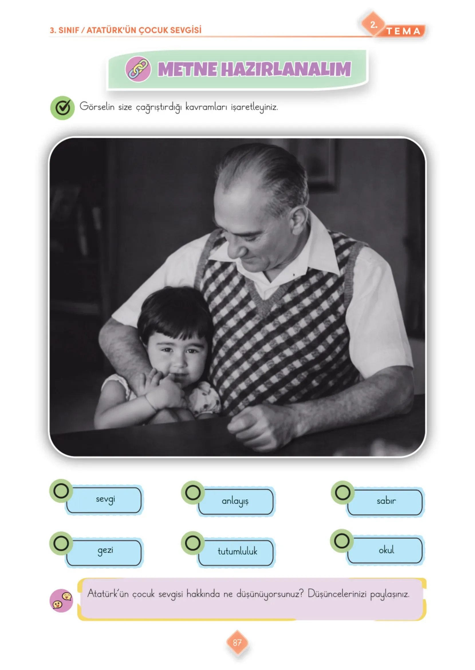 3. Sınıf Türkçe Ders Kitabı Cevapları Meb Yayınları 1. Kitap Sayfa 87