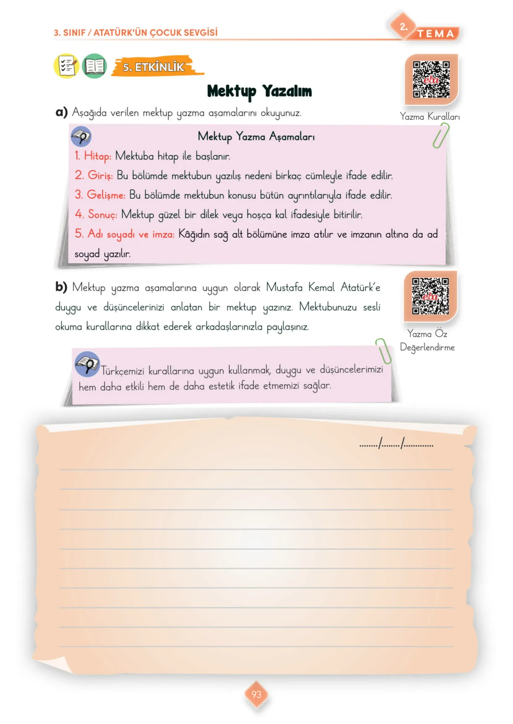 3. Sınıf Türkçe Ders Kitabı Cevapları Meb Yayınları 1. Kitap Sayfa 93