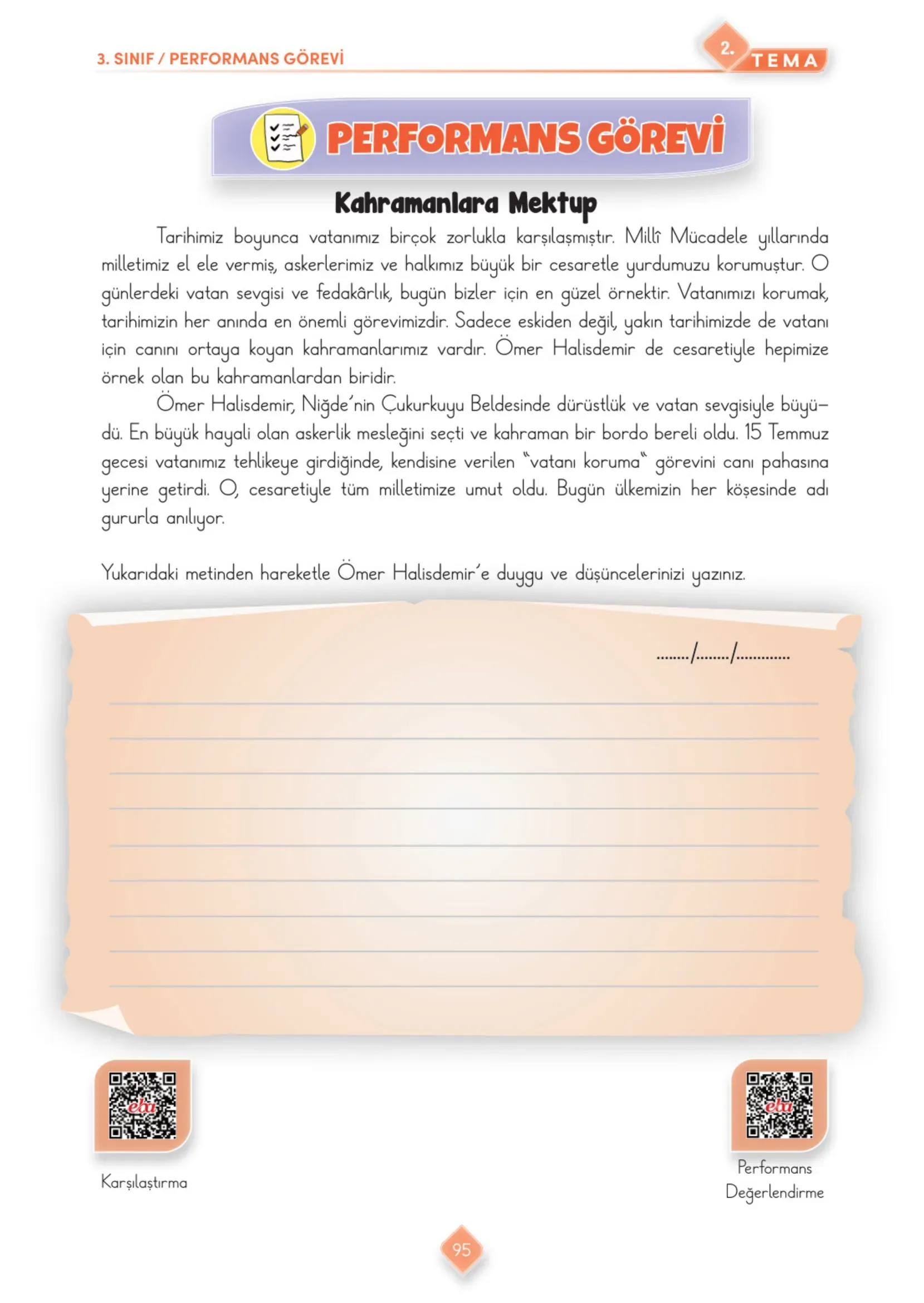 3. Sınıf Türkçe Ders Kitabı Cevapları Meb Yayınları 1. Kitap Sayfa 95