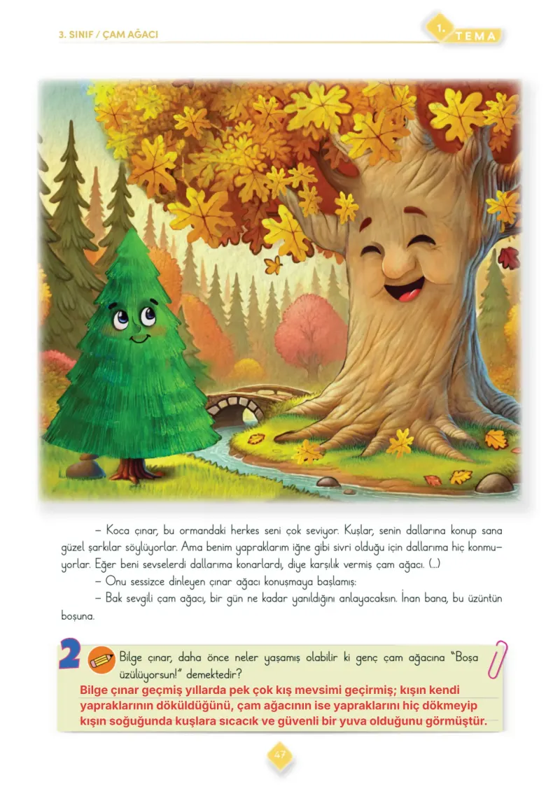 3. Sınıf Türkçe Ders Kitabı Cevapları Meb Yayınları 1. Kitap Sayfa 47 Çözüm Görseli
