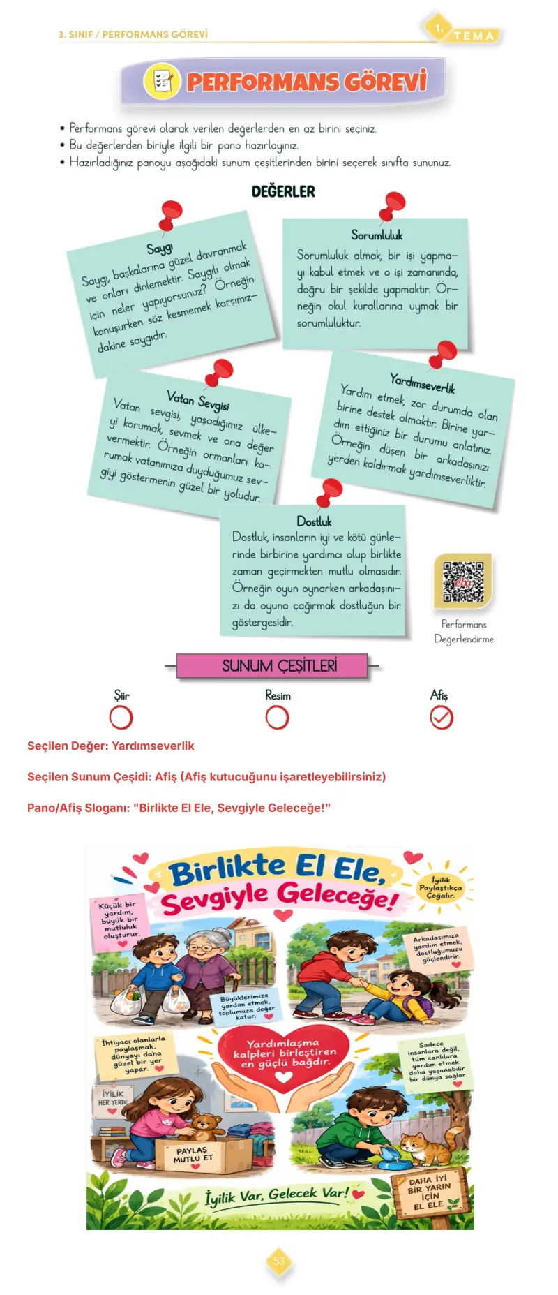 3. Sınıf Türkçe Ders Kitabı Cevapları Meb Yayınları 1. Kitap Sayfa 53 Çözüm Görseli
