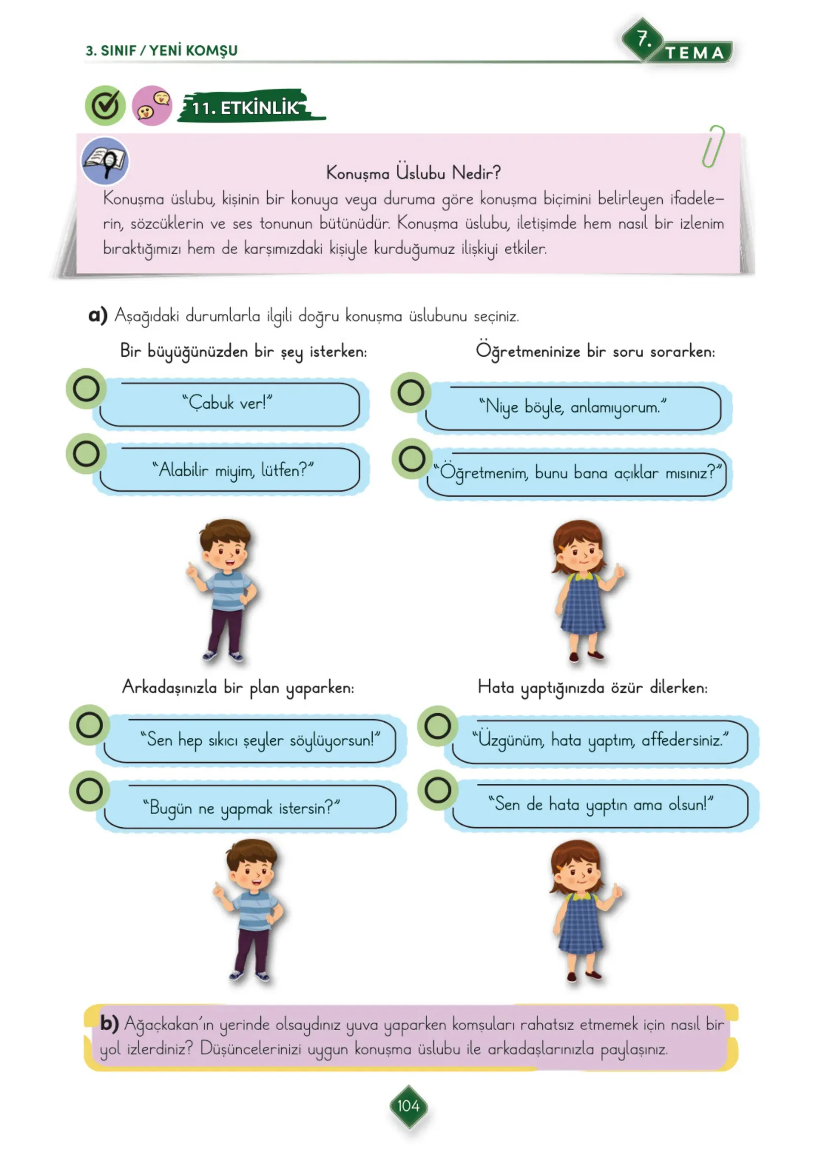 3. Sınıf Türkçe Ders Kitabı Cevapları Meb Yayınları 2. Kitap Sayfa 104