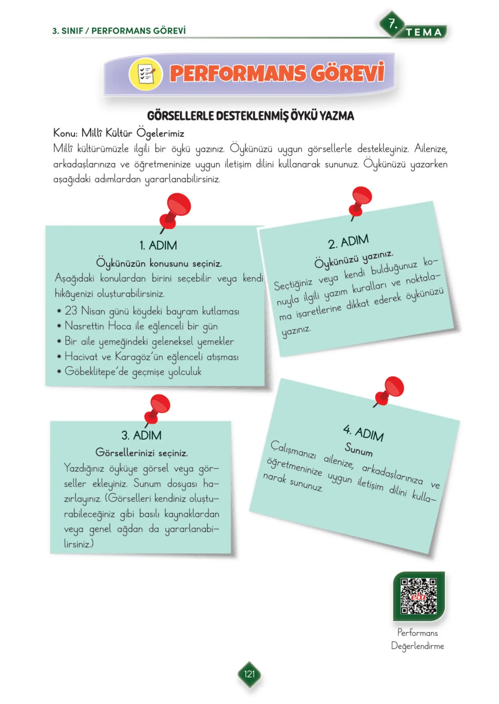 3. Sınıf Türkçe Ders Kitabı Cevapları Meb Yayınları 2. Kitap Sayfa 121