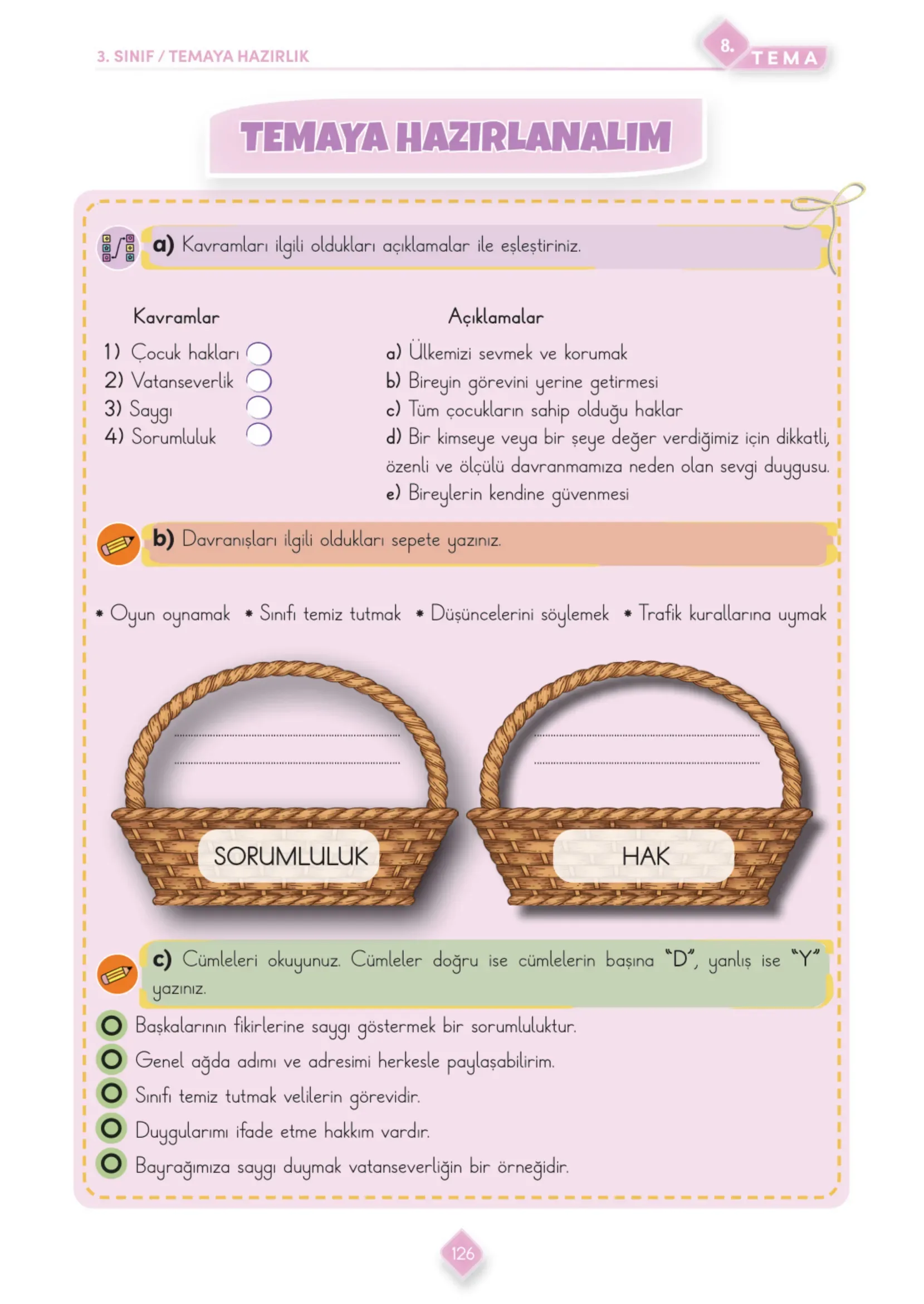 3. Sınıf Türkçe Ders Kitabı Cevapları Meb Yayınları 2. Kitap Sayfa 126