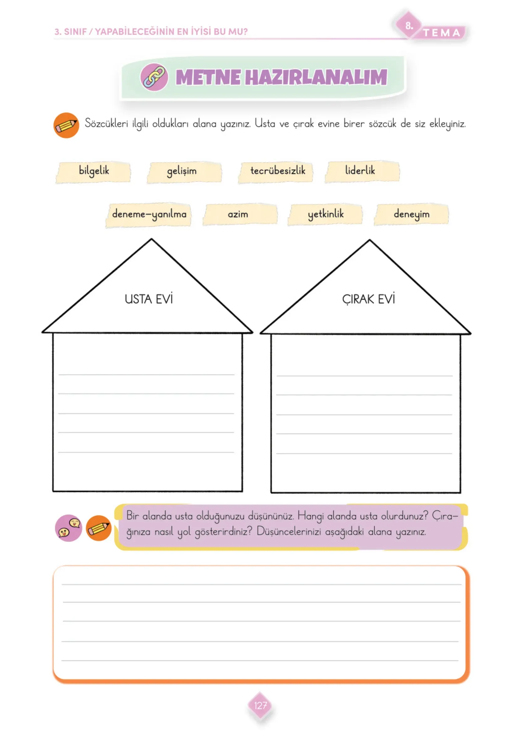 3. Sınıf Türkçe Ders Kitabı Cevapları Meb Yayınları 2. Kitap Sayfa 127