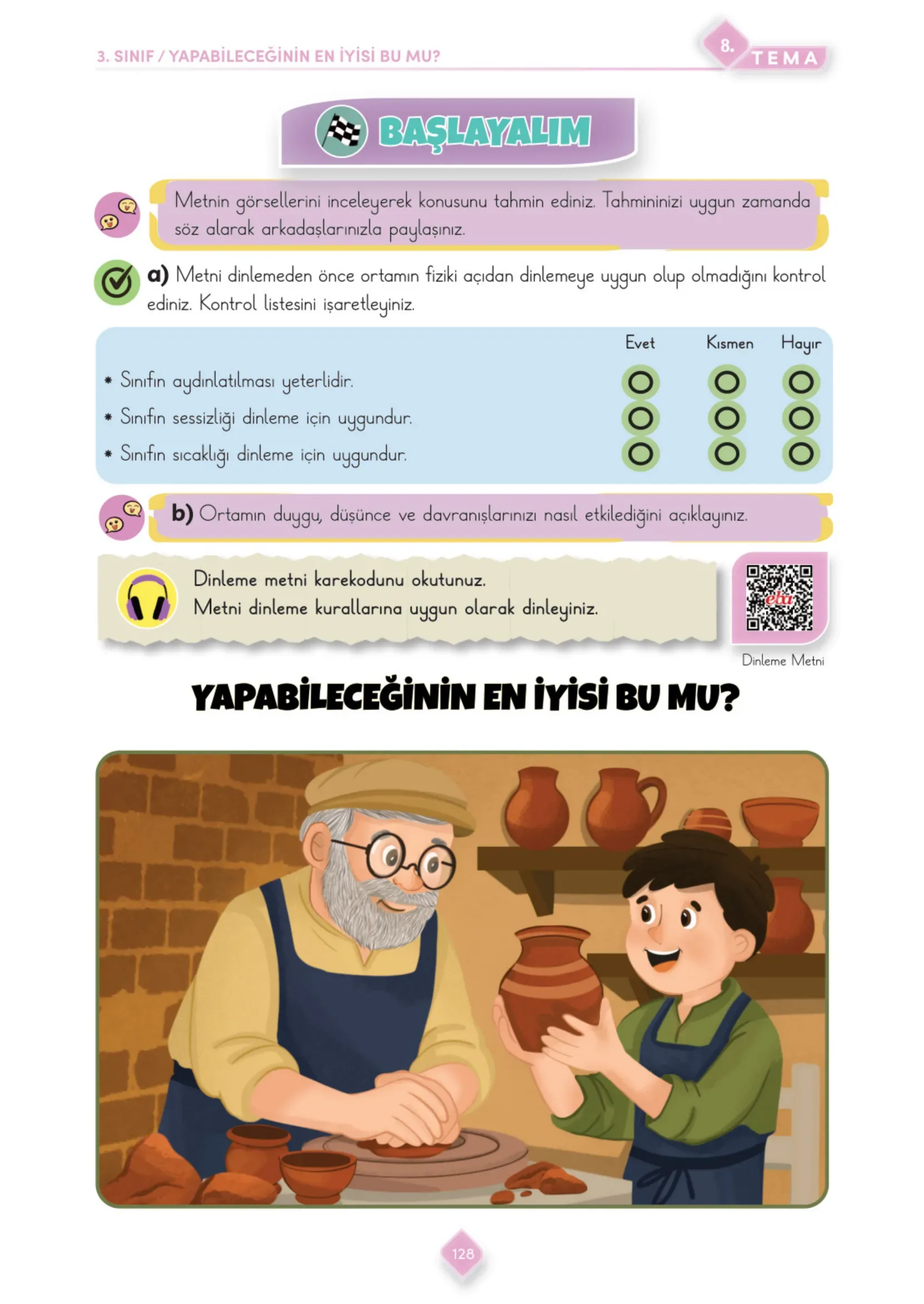 3. Sınıf Türkçe Ders Kitabı Cevapları Meb Yayınları 2. Kitap Sayfa 128