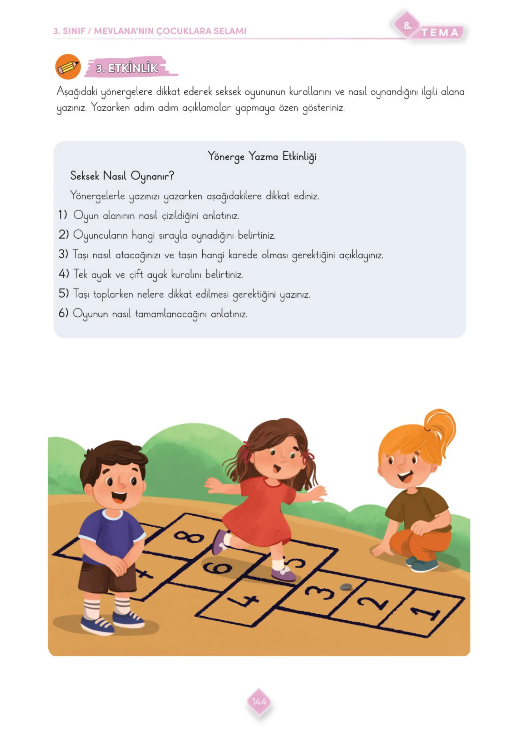 3. Sınıf Türkçe Ders Kitabı Cevapları Meb Yayınları 2. Kitap Sayfa 144