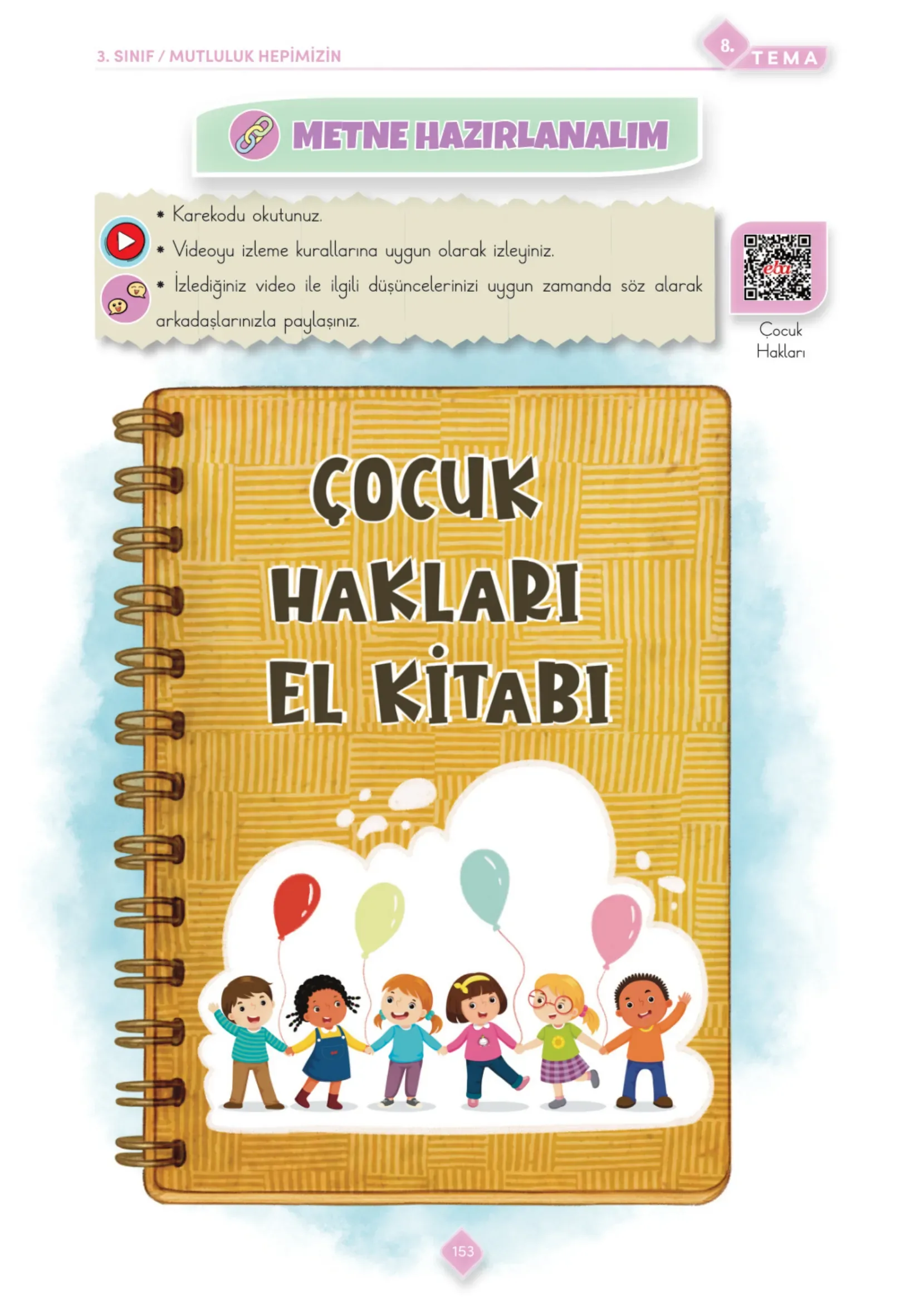 3. Sınıf Türkçe Ders Kitabı Cevapları Meb Yayınları 2. Kitap Sayfa 153