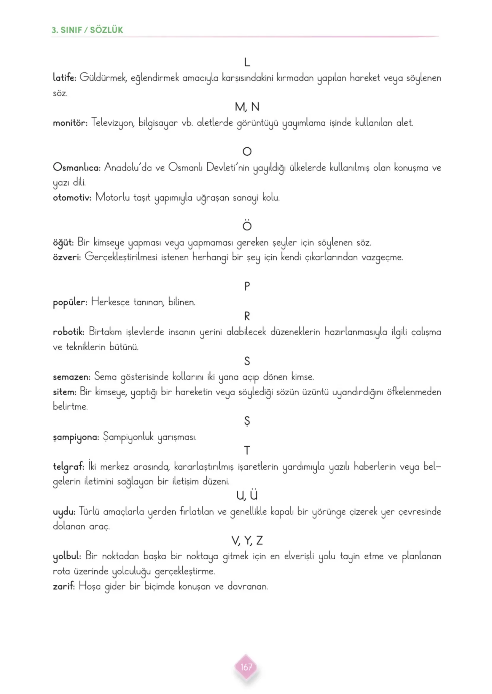 3. Sınıf Türkçe Ders Kitabı Cevapları Meb Yayınları 2. Kitap Sayfa 167