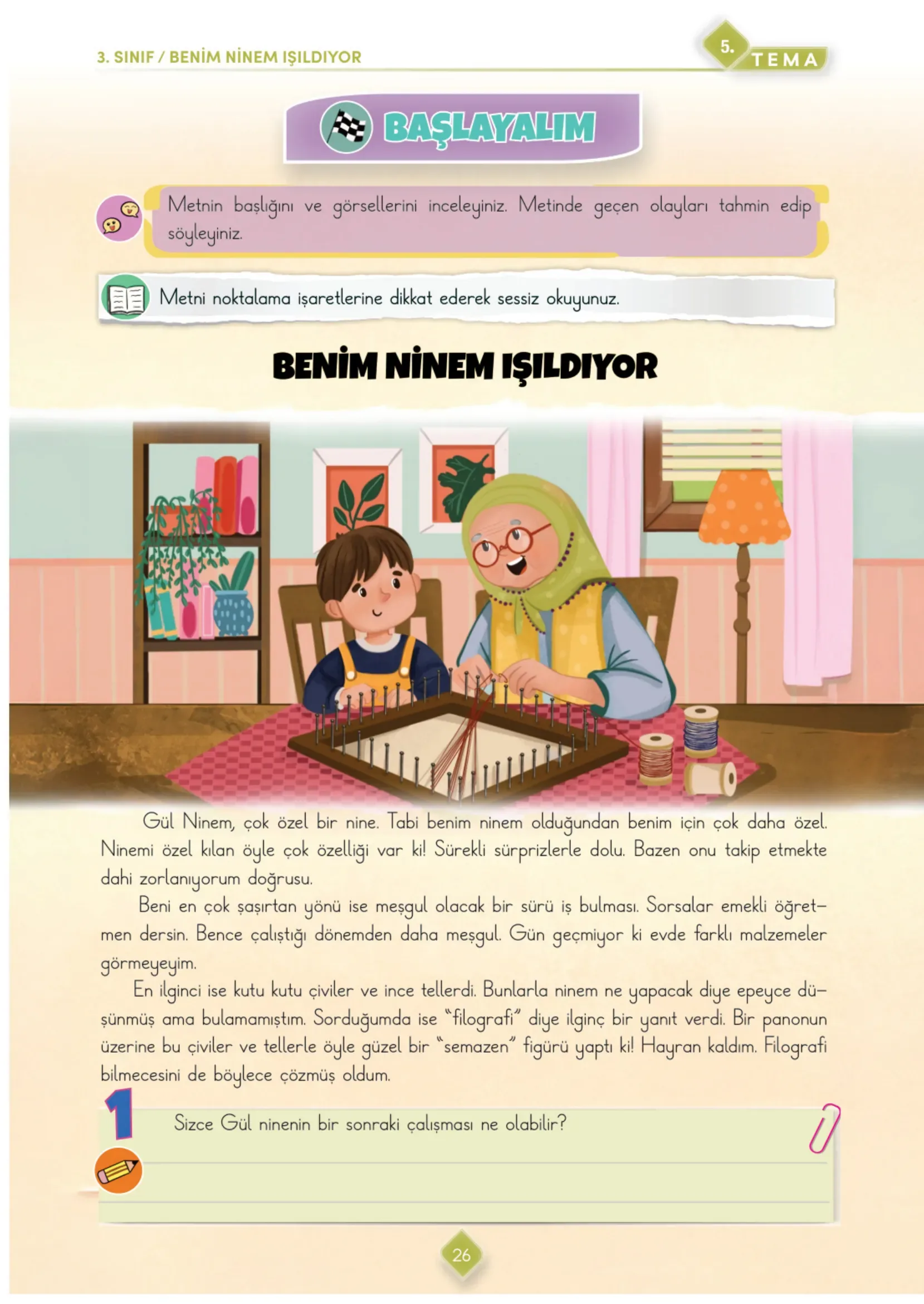 3. Sınıf Türkçe Ders Kitabı Cevapları Meb Yayınları 2. Kitap Sayfa 26