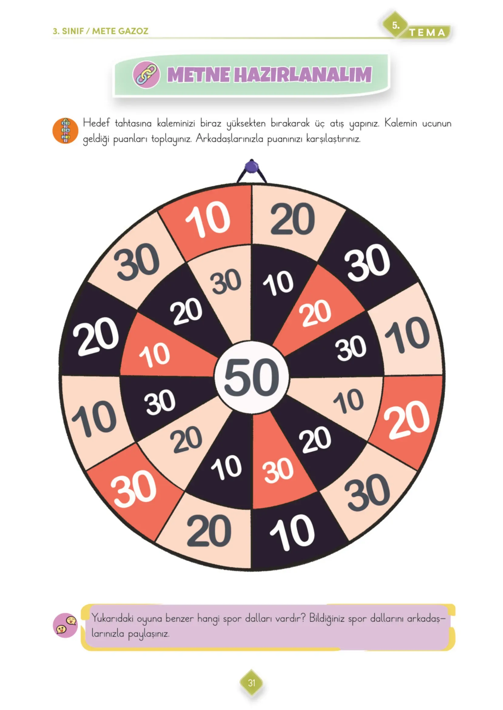 3. Sınıf Türkçe Ders Kitabı Cevapları Meb Yayınları 2. Kitap Sayfa 31