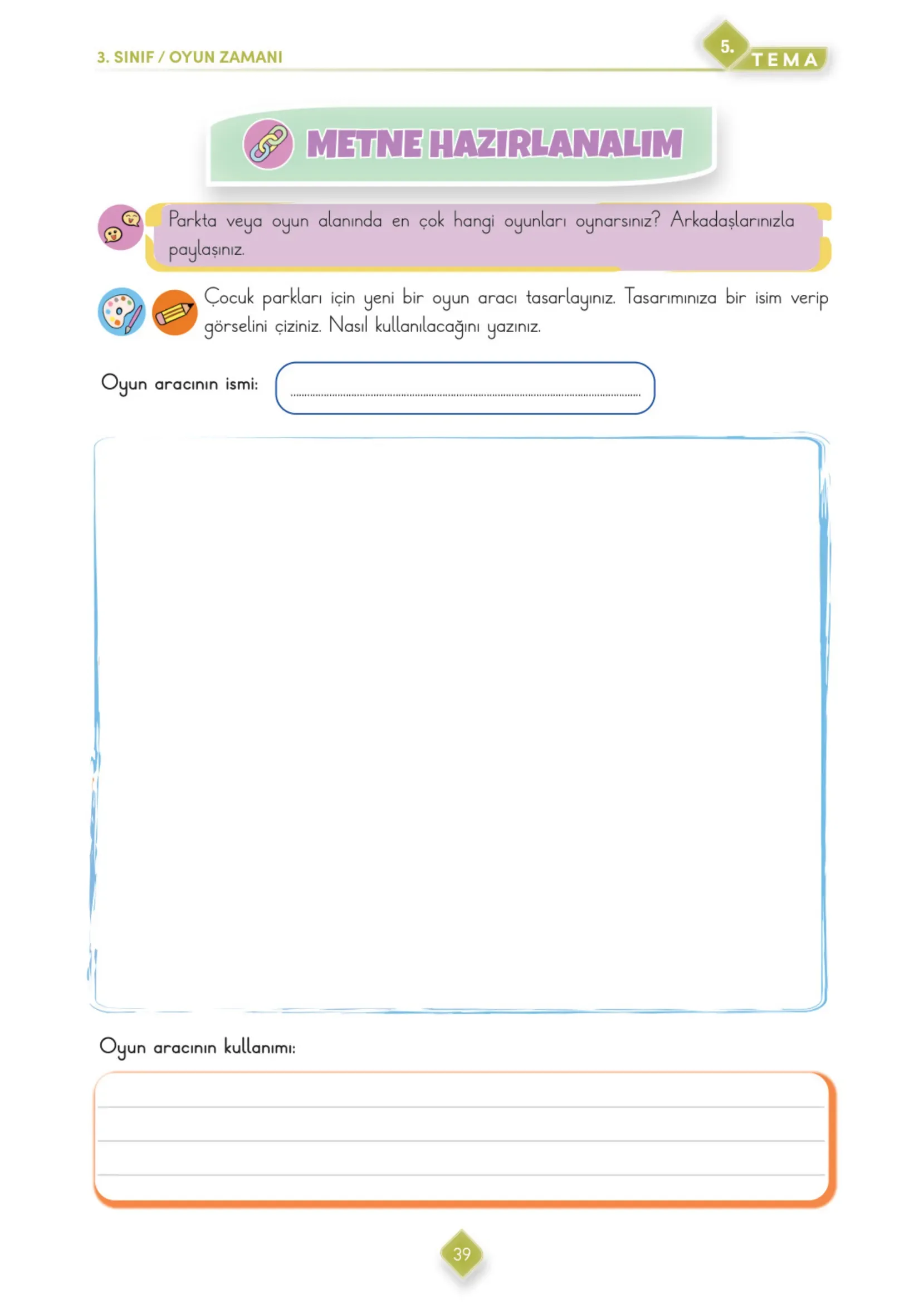 3. Sınıf Türkçe Ders Kitabı Cevapları Meb Yayınları 2. Kitap Sayfa 39