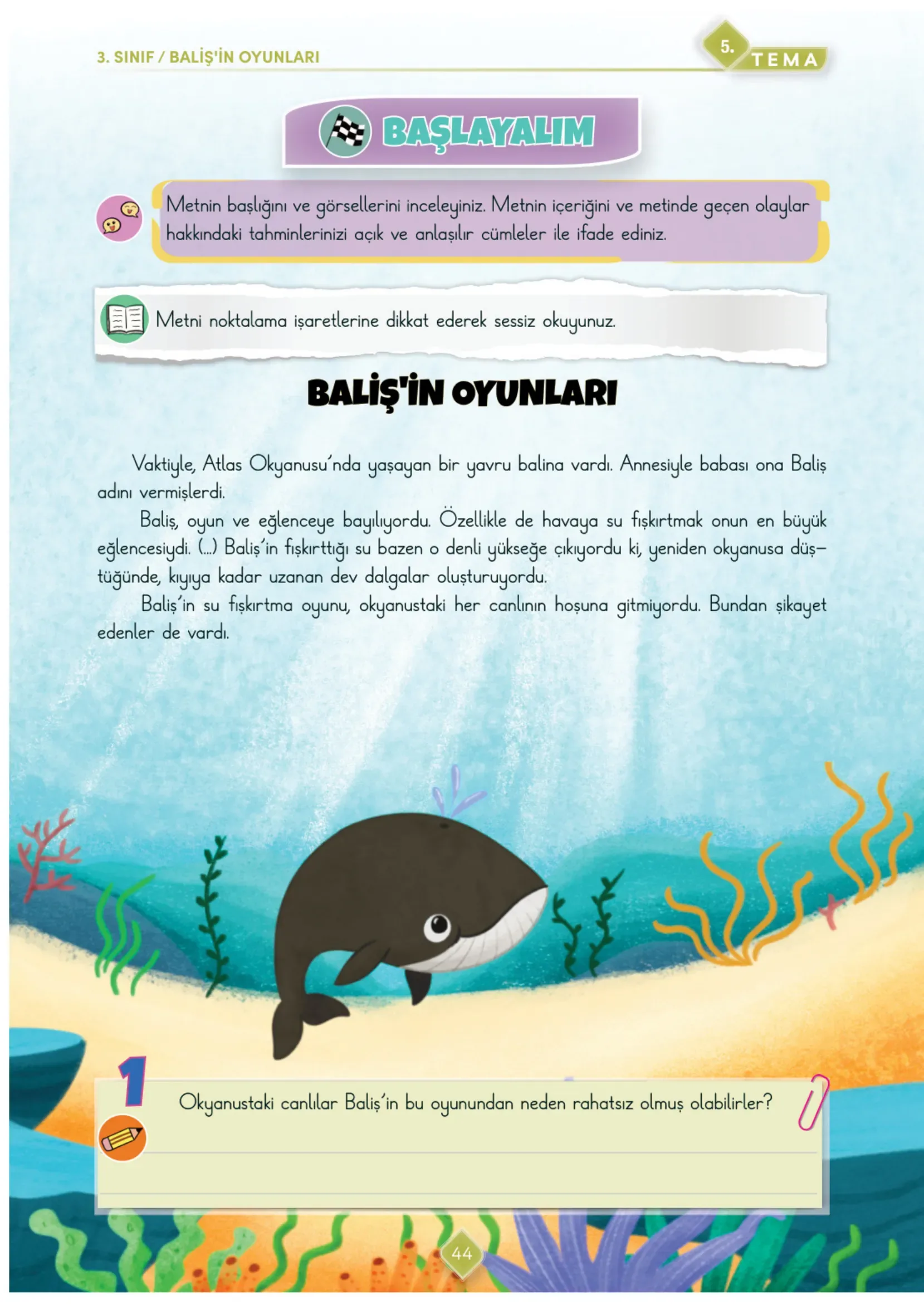 3. Sınıf Türkçe Ders Kitabı Cevapları Meb Yayınları 2. Kitap Sayfa 44