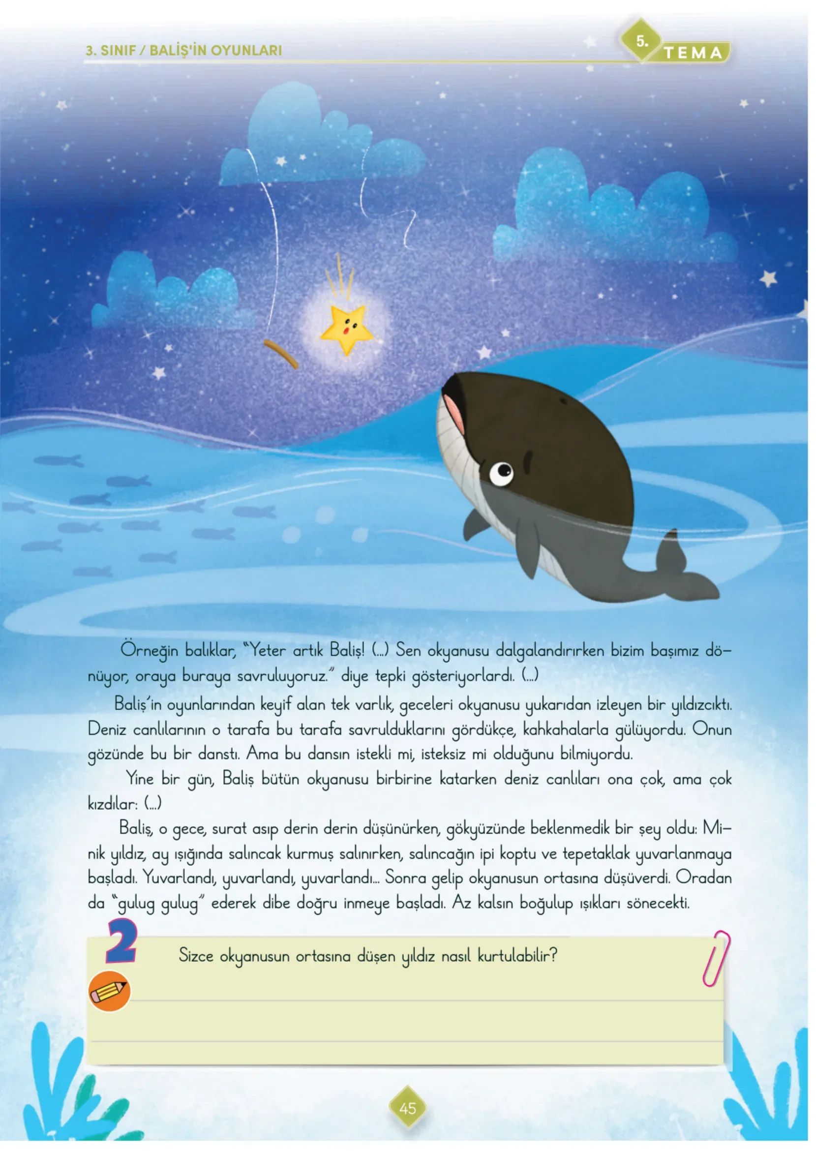 3. Sınıf Türkçe Ders Kitabı Cevapları Meb Yayınları 2. Kitap Sayfa 45