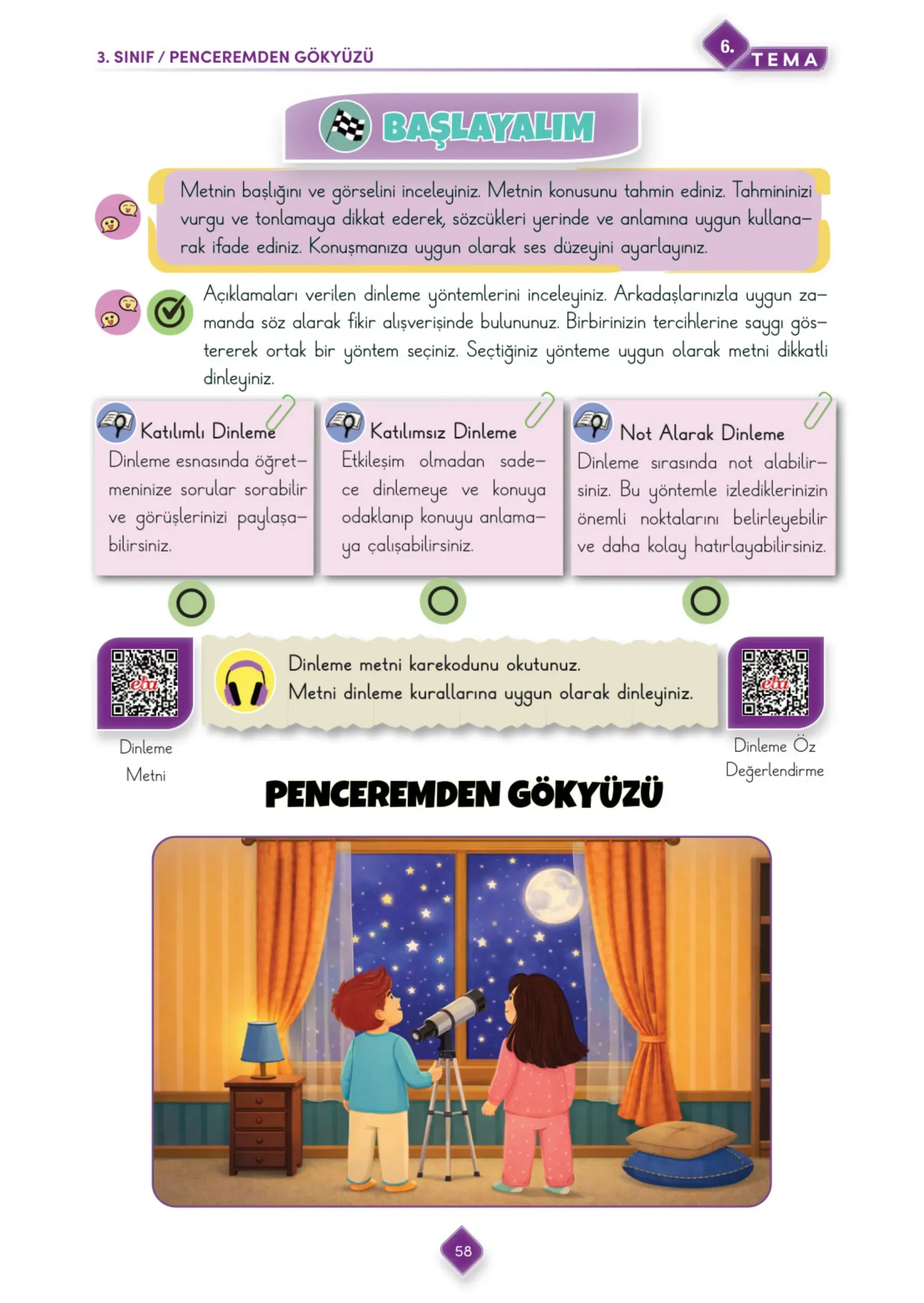 3. Sınıf Türkçe Ders Kitabı Cevapları Meb Yayınları 2. Kitap Sayfa 58