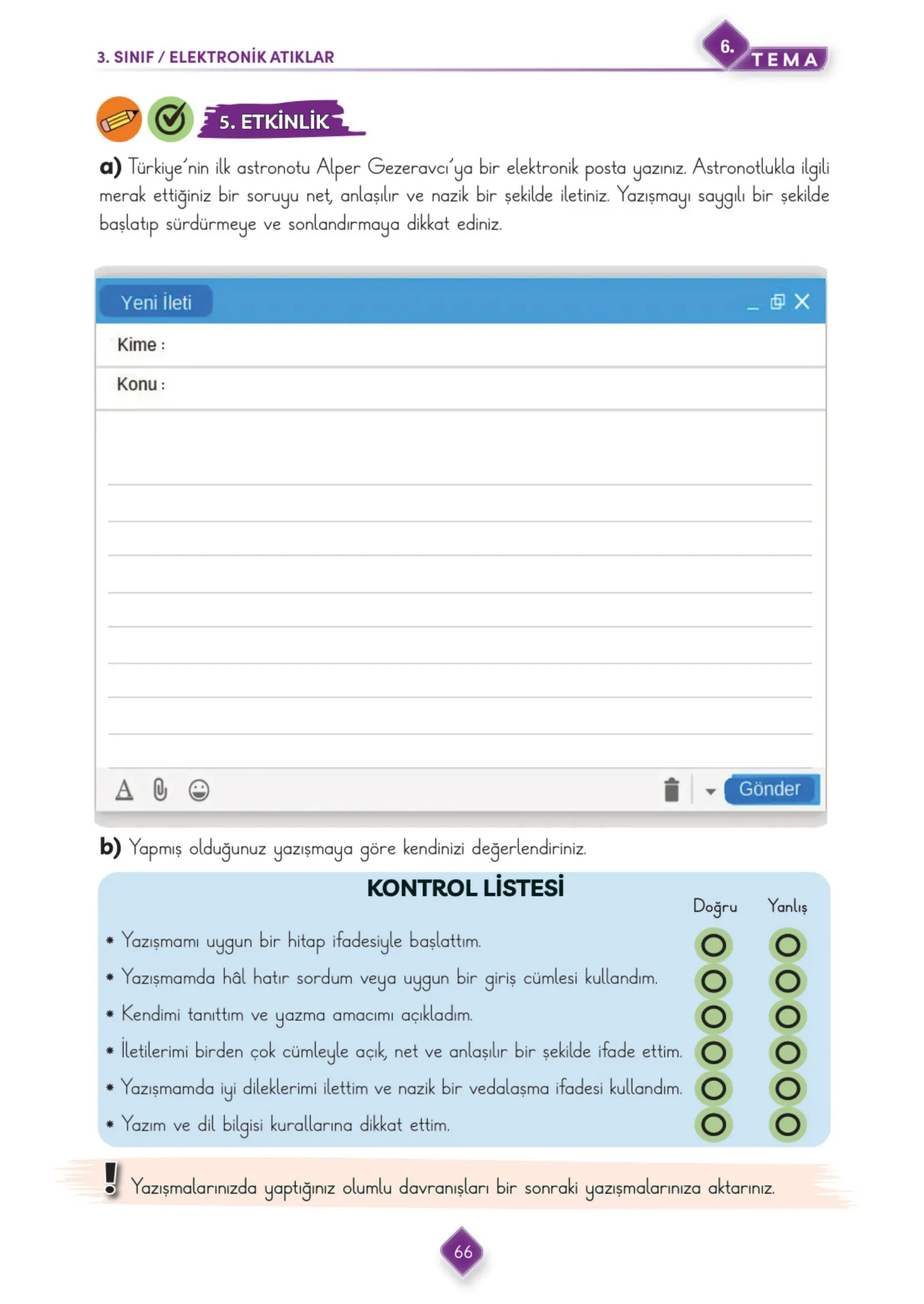 3. Sınıf Türkçe Ders Kitabı Cevapları Meb Yayınları 2. Kitap Sayfa 66