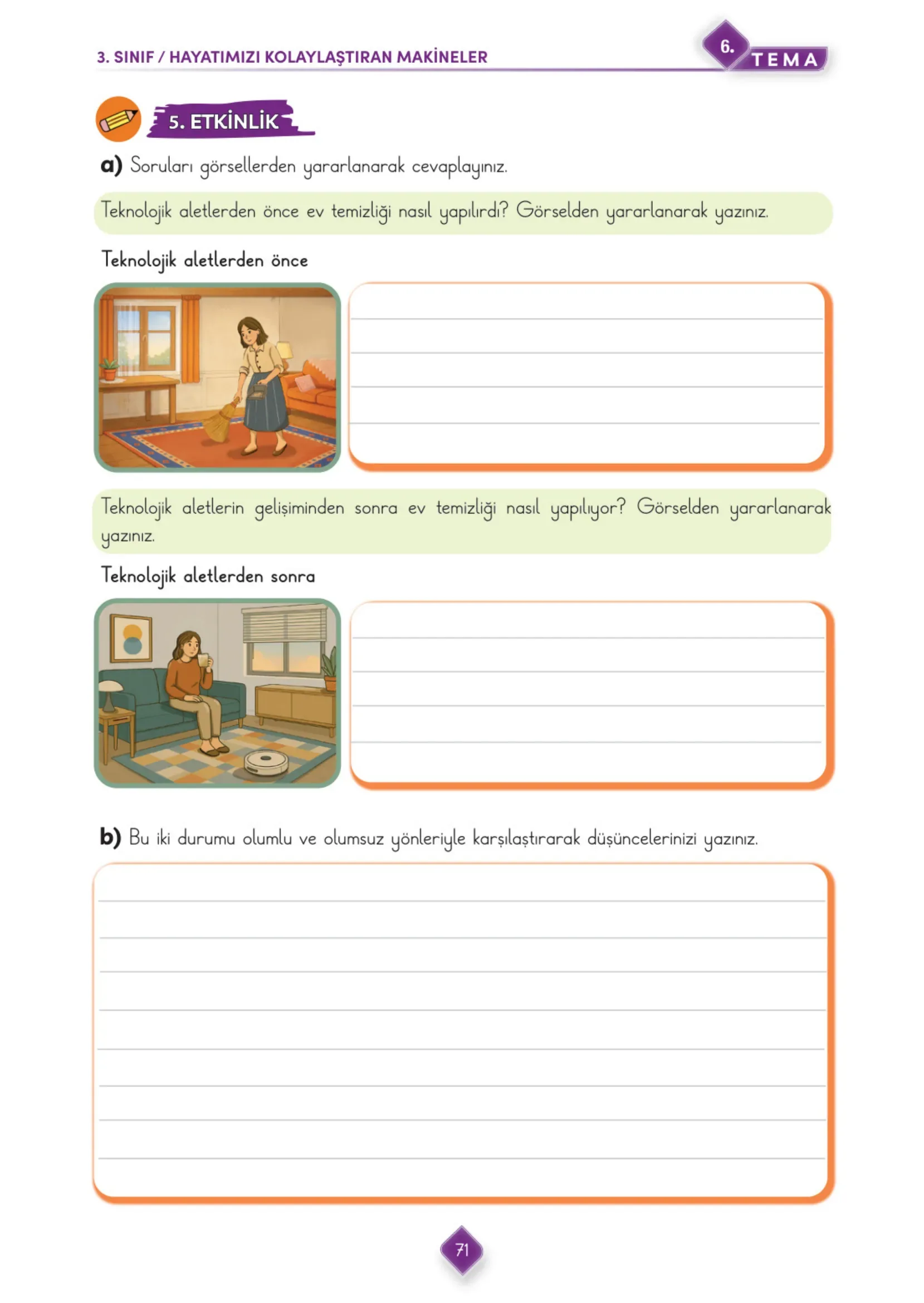 3. Sınıf Türkçe Ders Kitabı Cevapları Meb Yayınları 2. Kitap Sayfa 71