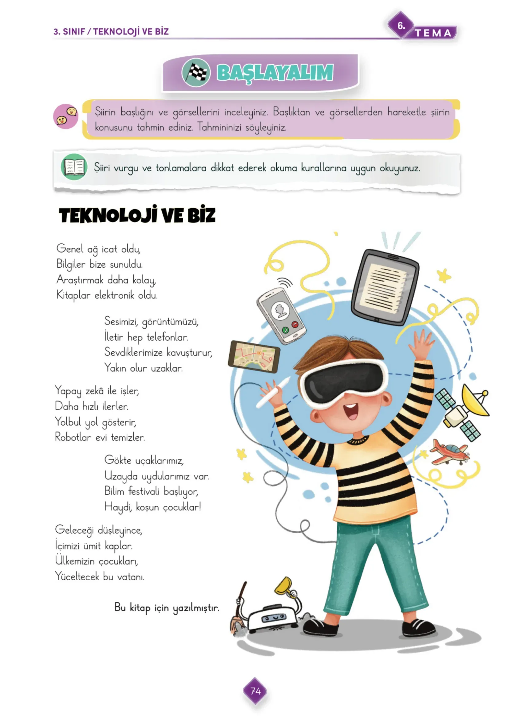 3. Sınıf Türkçe Ders Kitabı Cevapları Meb Yayınları 2. Kitap Sayfa 74