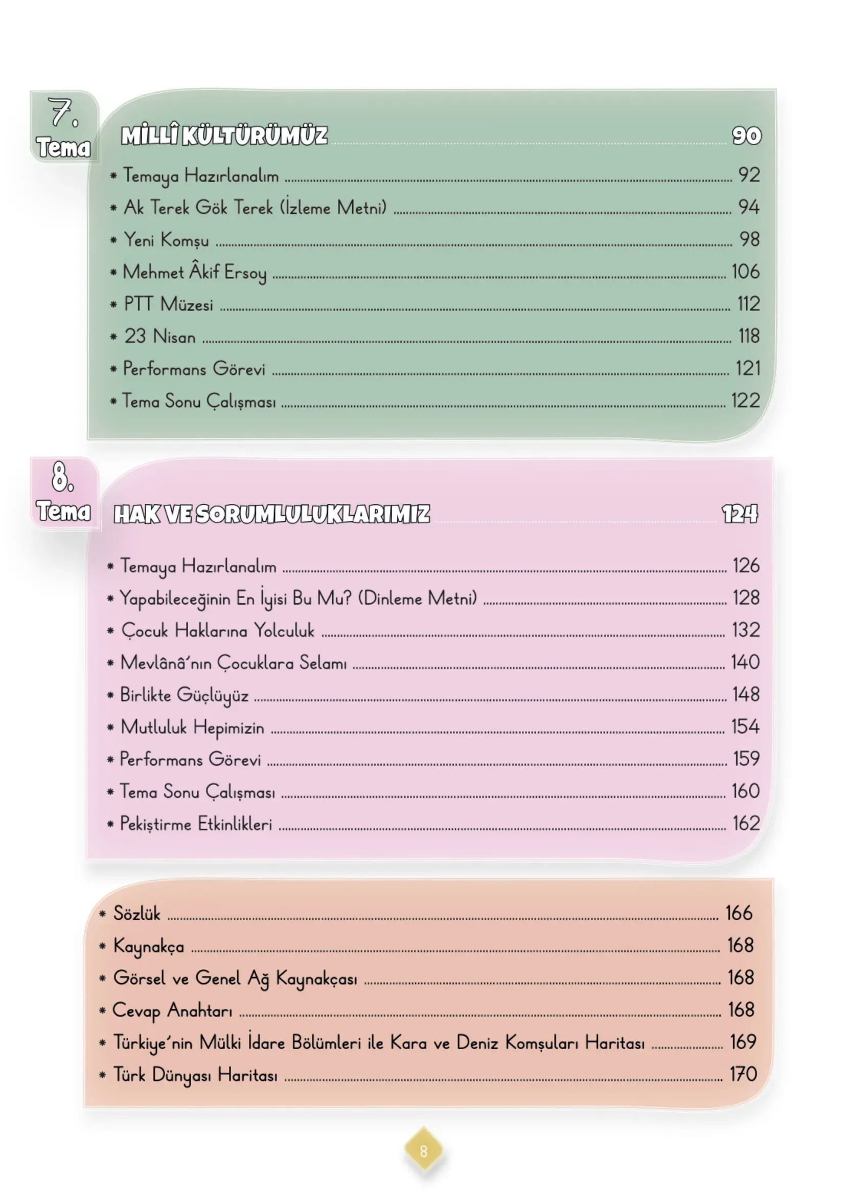 3. Sınıf Türkçe Ders Kitabı Cevapları Meb Yayınları 2. Kitap Sayfa 8