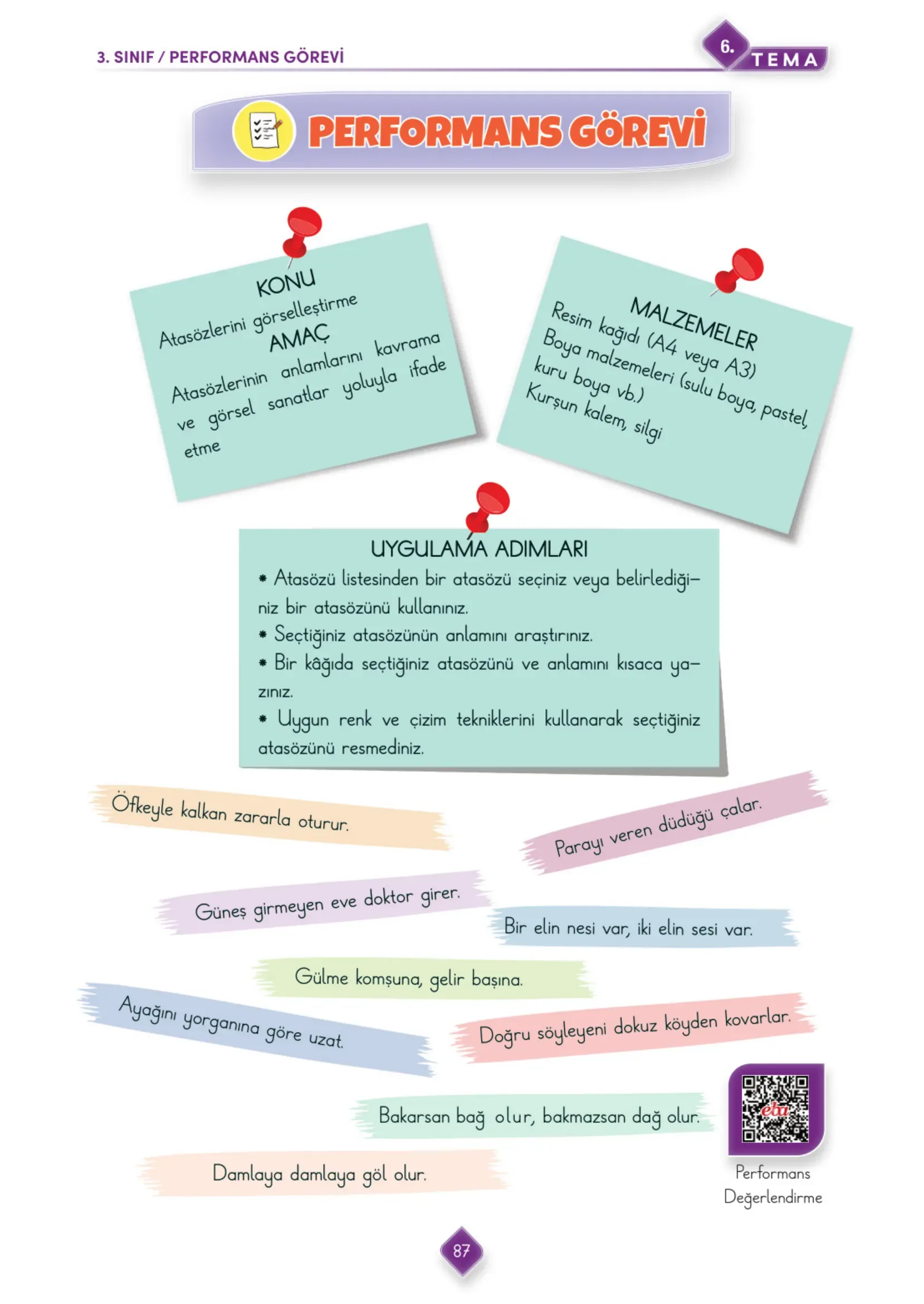 3. Sınıf Türkçe Ders Kitabı Cevapları Meb Yayınları 2. Kitap Sayfa 87