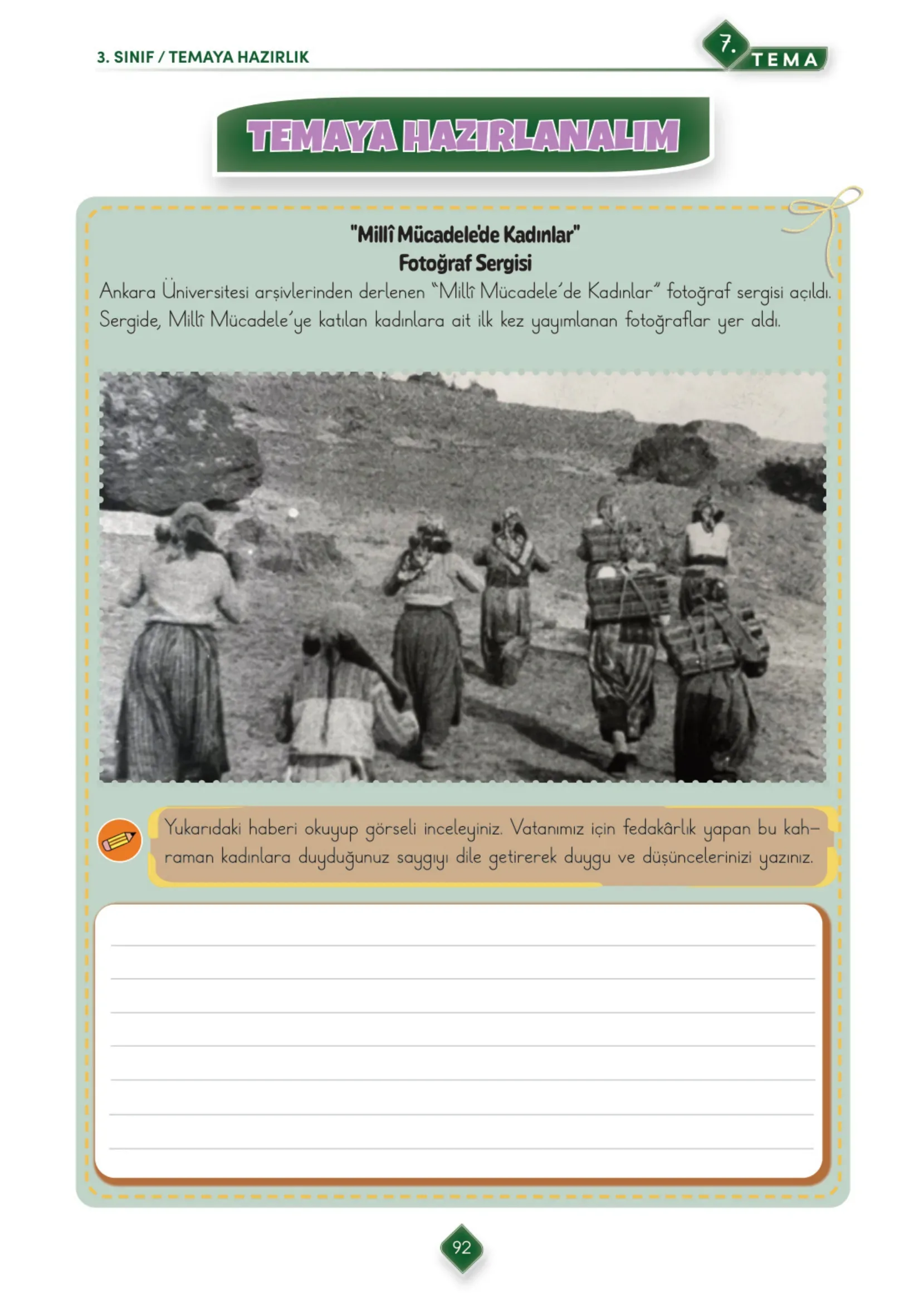 3. Sınıf Türkçe Ders Kitabı Cevapları Meb Yayınları 2. Kitap Sayfa 92