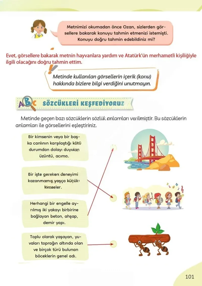 3. Sınıf Türkçe Ders Kitabı Cevapları Meb Yayınları Sayfa 101 Çözüm Görseli
