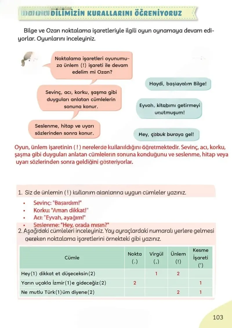 3. Sınıf Türkçe Ders Kitabı Cevapları Meb Yayınları Sayfa 103 Çözüm Görseli