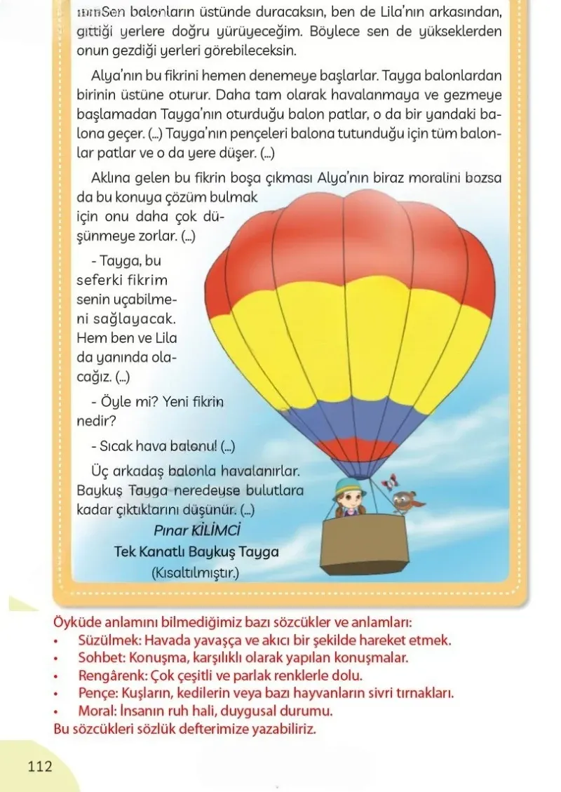 3. Sınıf Türkçe Ders Kitabı Cevapları Meb Yayınları Sayfa 112 Çözüm Görseli