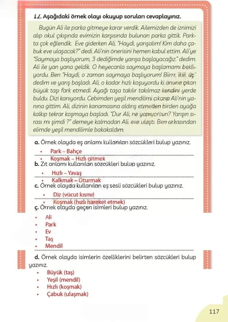 3. Sınıf Türkçe Ders Kitabı Cevapları Meb Yayınları Sayfa 117 Çözüm Görseli