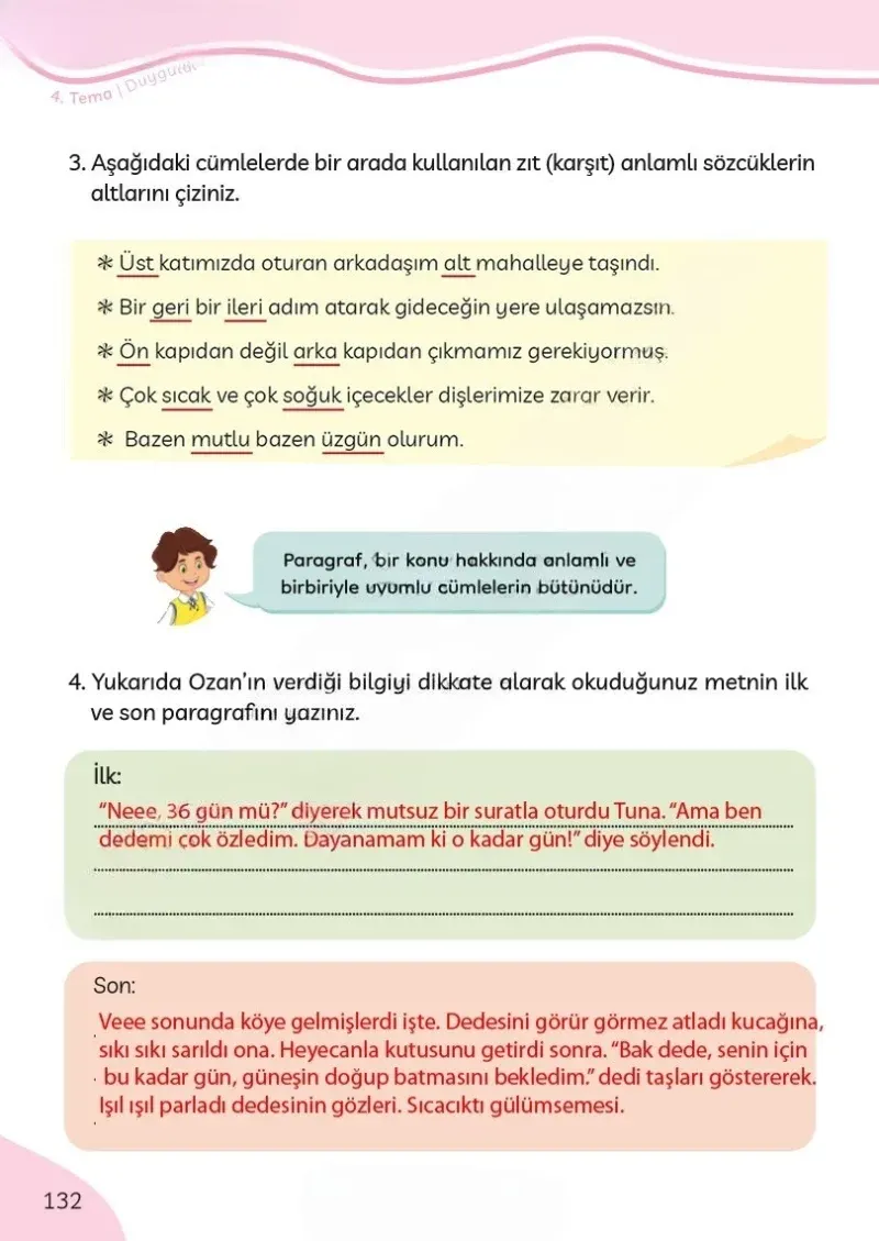 3. Sınıf Türkçe Ders Kitabı Cevapları Meb Yayınları Sayfa 132 Çözüm Görseli