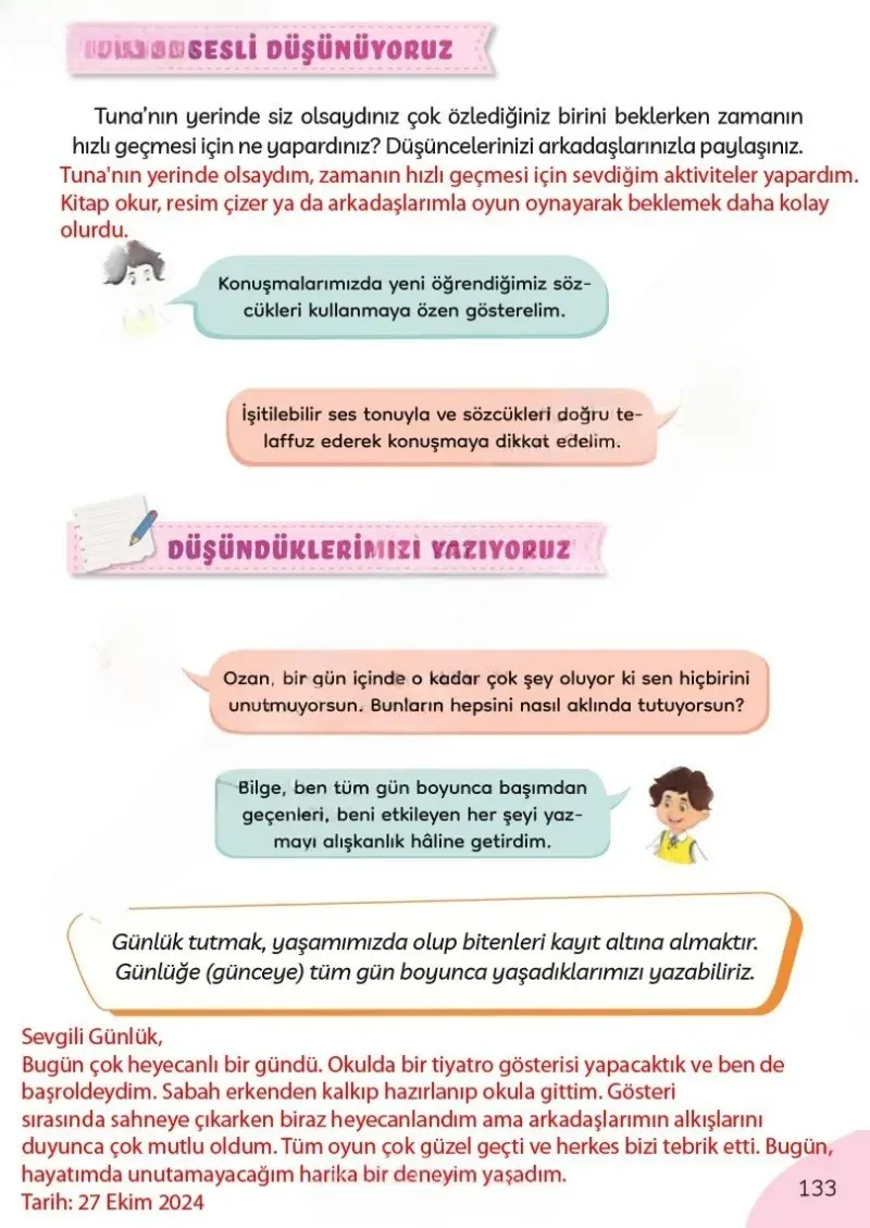 3. Sınıf Türkçe Ders Kitabı Cevapları Meb Yayınları Sayfa 133 Çözüm Görseli