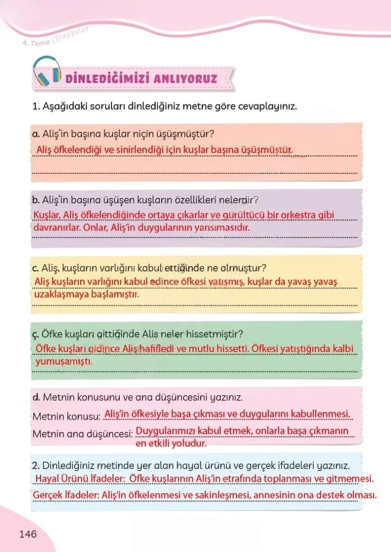 3. Sınıf Türkçe Ders Kitabı Cevapları Meb Yayınları Sayfa 146 Çözüm Görseli