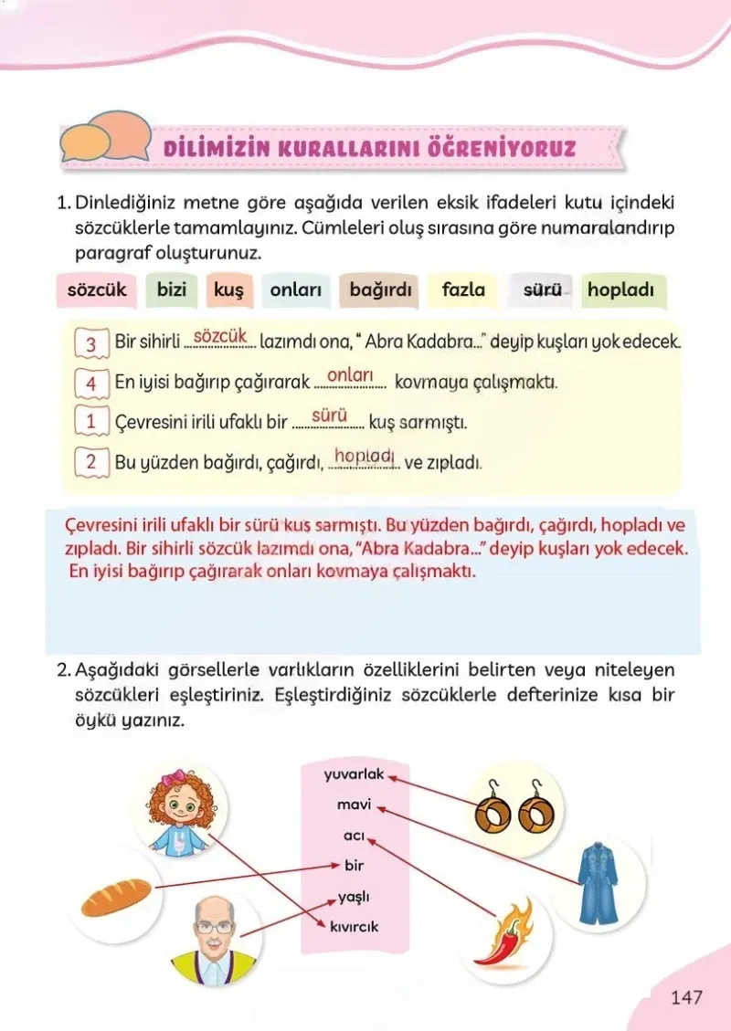 3. Sınıf Türkçe Ders Kitabı Cevapları Meb Yayınları Sayfa 147 Çözüm Görseli