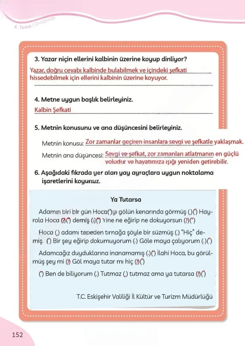 3. Sınıf Türkçe Ders Kitabı Cevapları Meb Yayınları Sayfa 152 Çözüm Görseli