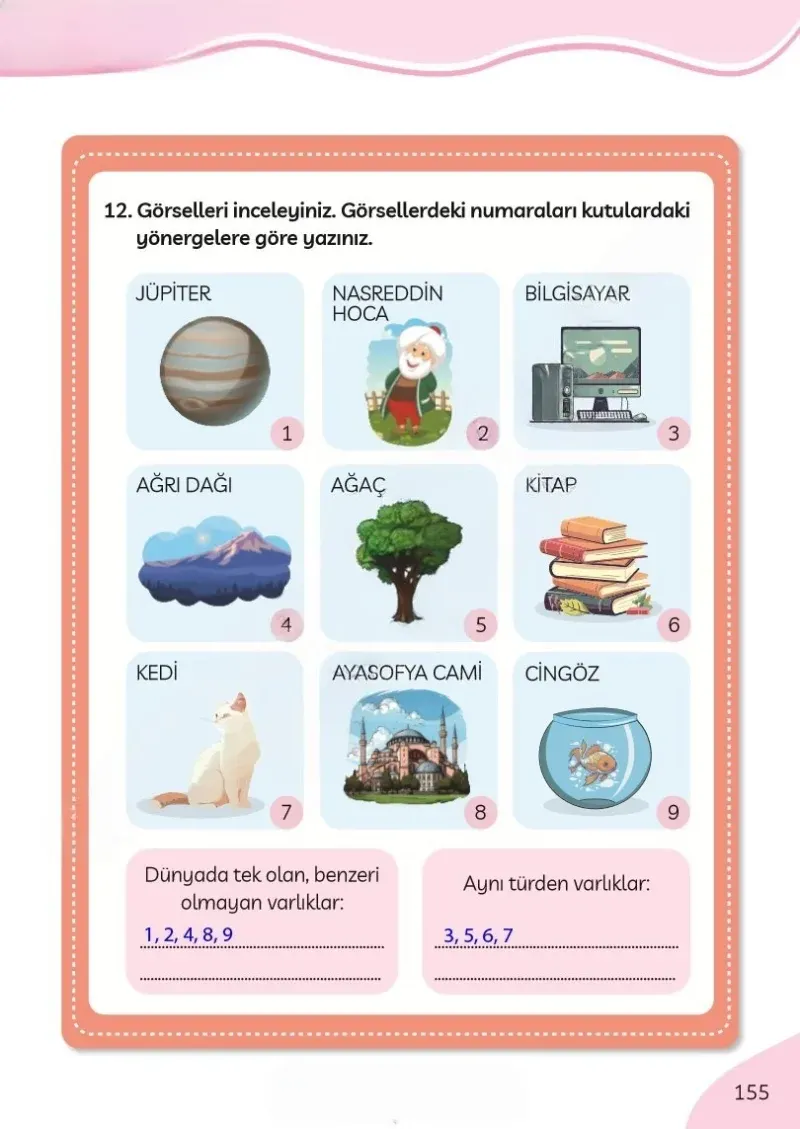 3. Sınıf Türkçe Ders Kitabı Cevapları Meb Yayınları Sayfa 155 Çözüm Görseli