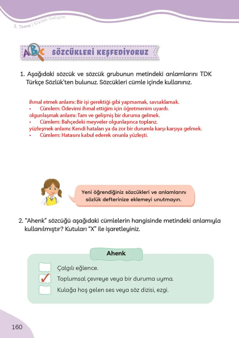 3. Sınıf Türkçe Ders Kitabı Cevapları Meb Yayınları Sayfa 160 Çözüm Görseli