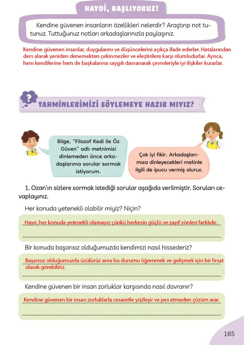 3. Sınıf Türkçe Ders Kitabı Cevapları Meb Yayınları Sayfa 165 Çözüm Görseli