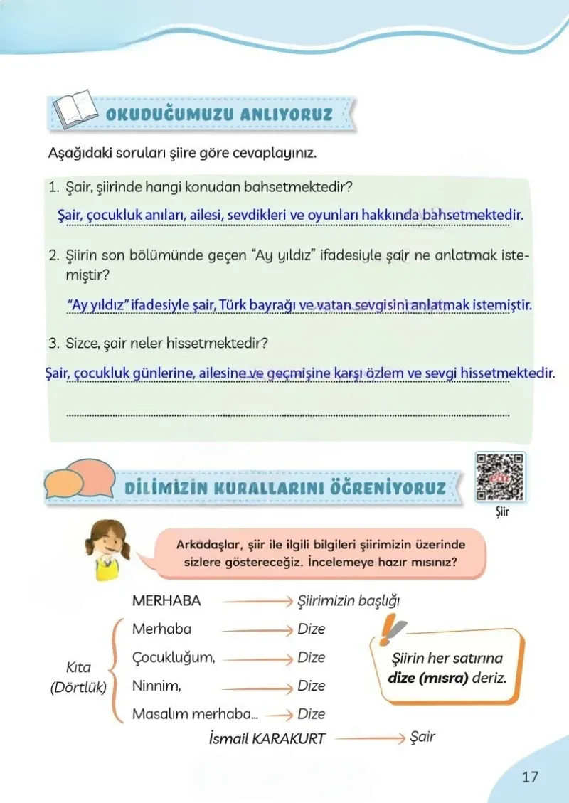 3. Sınıf Türkçe Ders Kitabı Cevapları Meb Yayınları Sayfa 17 Çözüm Görseli