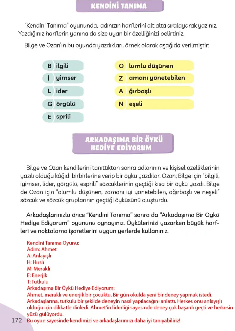 3. Sınıf Türkçe Ders Kitabı Cevapları Meb Yayınları Sayfa 172 Çözüm Görseli