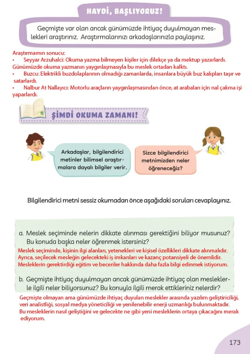 3. Sınıf Türkçe Ders Kitabı Cevapları Meb Yayınları Sayfa 173 Çözüm Görseli