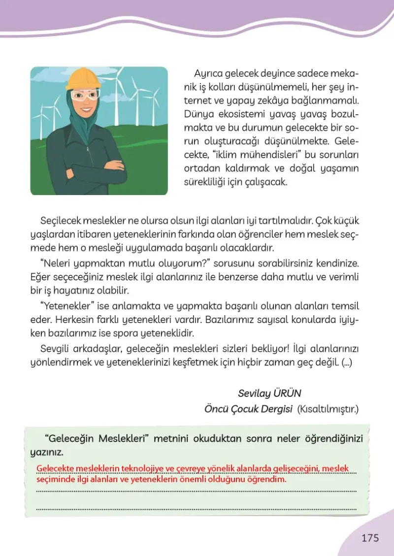 3. Sınıf Türkçe Ders Kitabı Cevapları Meb Yayınları Sayfa 175 Çözüm Görseli
