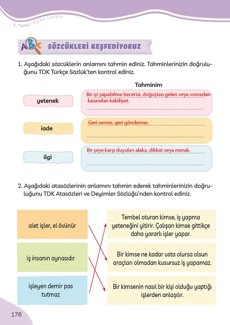 3. Sınıf Türkçe Ders Kitabı Cevapları Meb Yayınları Sayfa 176 Çözüm Görseli
