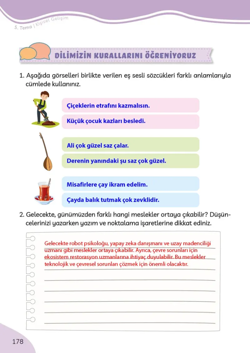 3. Sınıf Türkçe Ders Kitabı Cevapları Meb Yayınları Sayfa 178 Çözüm Görseli