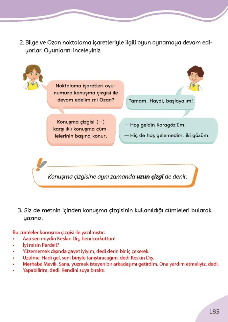 3. Sınıf Türkçe Ders Kitabı Cevapları Meb Yayınları Sayfa 185 Çözüm Görseli